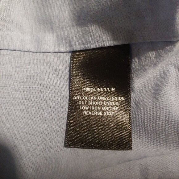 Lafayette 148 New York Blue Geometric 100% Linen Sleeveless Beachy Resort Dress - Picture 9 of 10